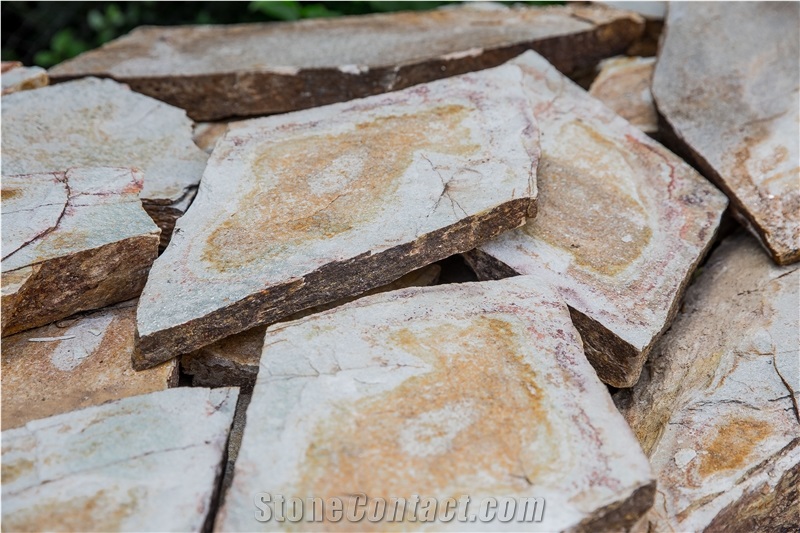 Gneiss Hardscape Tiles, Gneiss Flagstones, Gneiss Irregular Flagstone Slabs