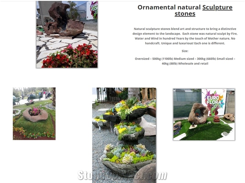 Ornamental Natural Sculpture Stones Garden Design