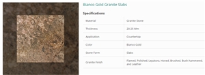 Bianco Gold Granite Slabs