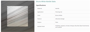 Bruno White Marble Slabs