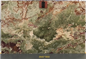 Natural Antique Green Onyx Slab for Background