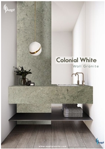 Colonial White Granite Kitchen Countertop