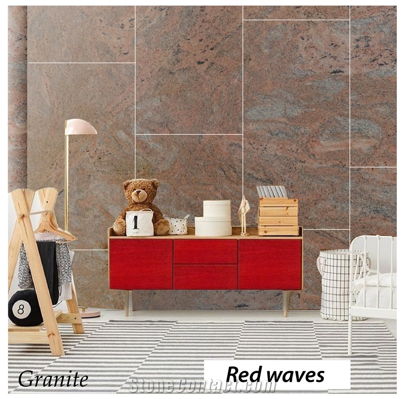 Red Waves Granite Kitchentops