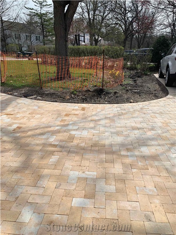 Terra Coral Outdoors Patio Paving, Cobble Pavers, Exterior Pattern