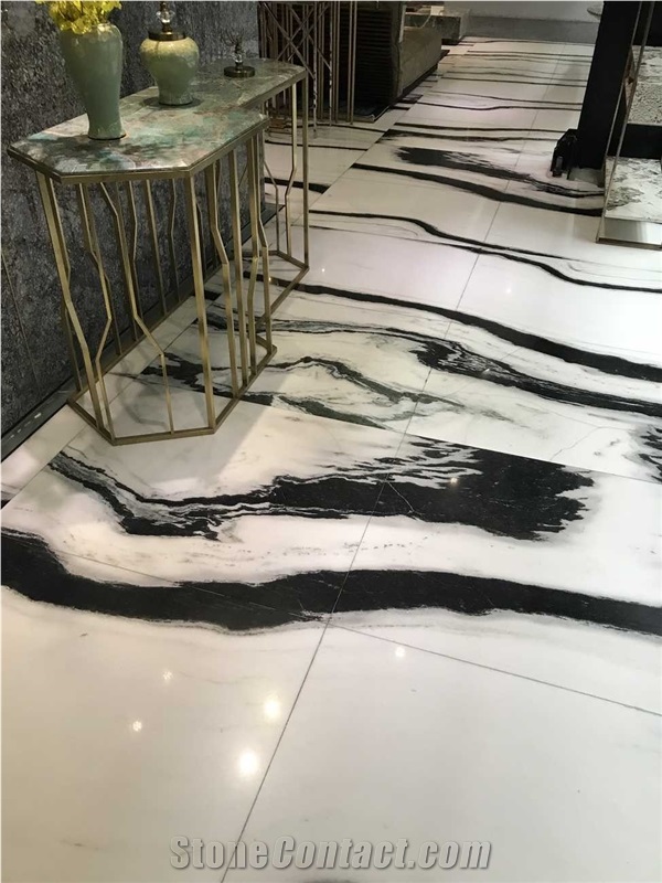 Panda White Marble Floor Wall Slabs Tiles