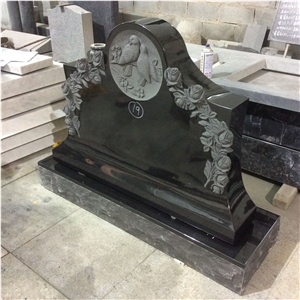 India Black Granite Hand Carved Cemetery Monuments