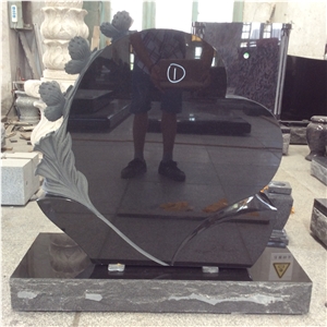 Indian Black Granite Carved Butterfly Monuments