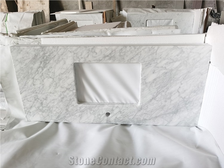 Bathroom Vanity Top White Marble