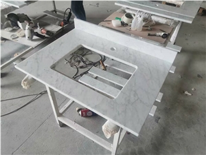 Bathroom Vanity Top White Marble