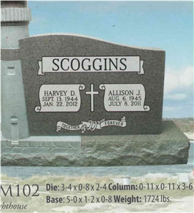 Couple Headstone Tombstone Engraved Monument