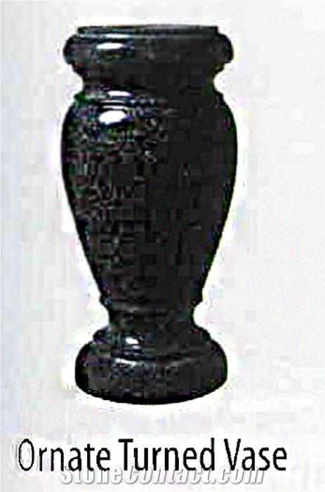 Granite Round Vase, Black Granite Vase