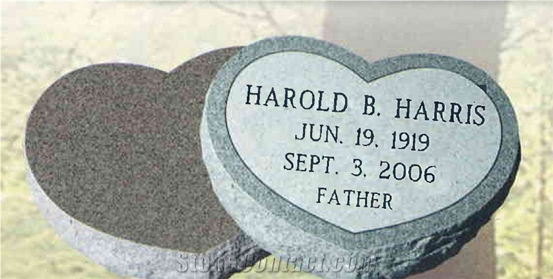 Heart Bevel Marker Monument Headstone Tombstone