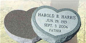 Heart Bevel Marker Monument Headstone Tombstone