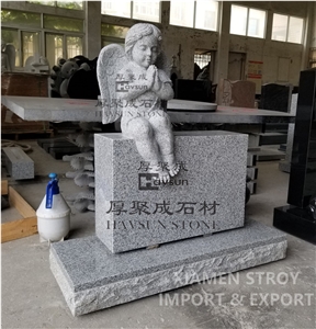 Cheap Cherub Angel White Headstone Monument