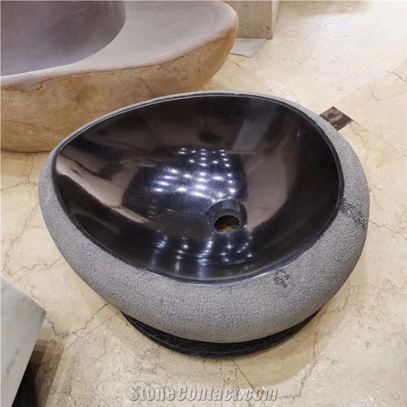 Black Granite Round Sink Wash Basin