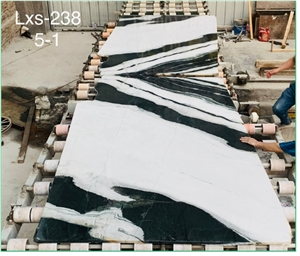 Bookmatch Panda White Slabs Tiles Factory Price