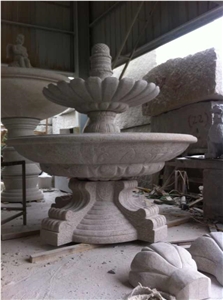 Sculptured Fountain&Water Fountain Beige Marble