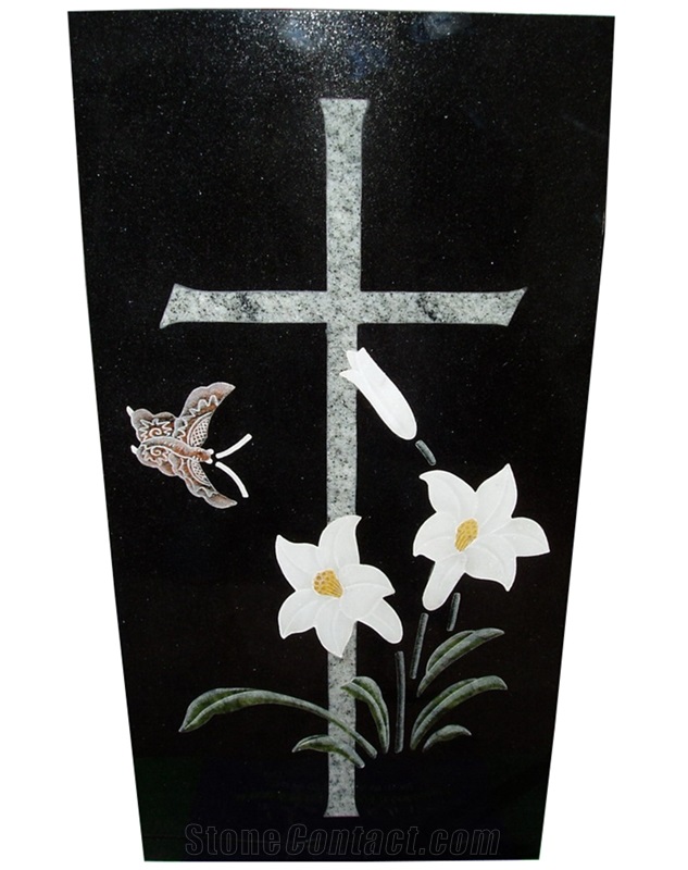Celtic Cross Grave Black Granite Headstones