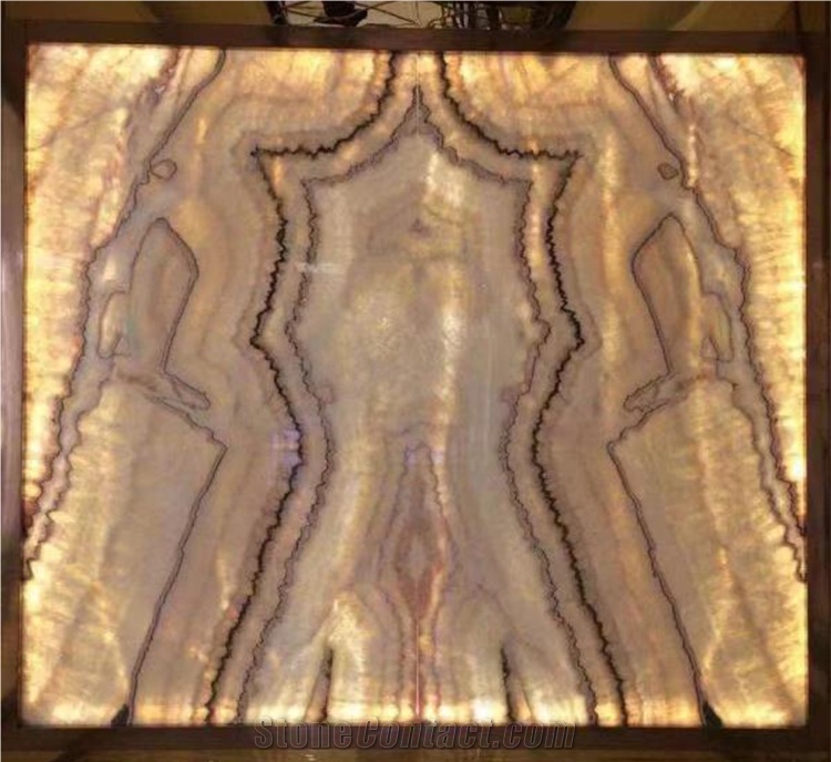 Rainbow Luxury Book Match Onyx Floor Tile