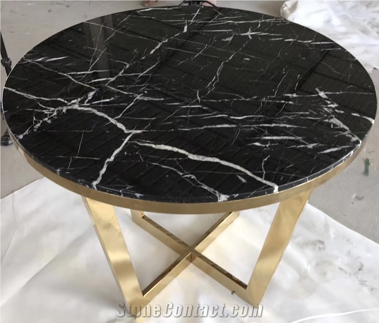 Round Top Coffe Side Table Marble