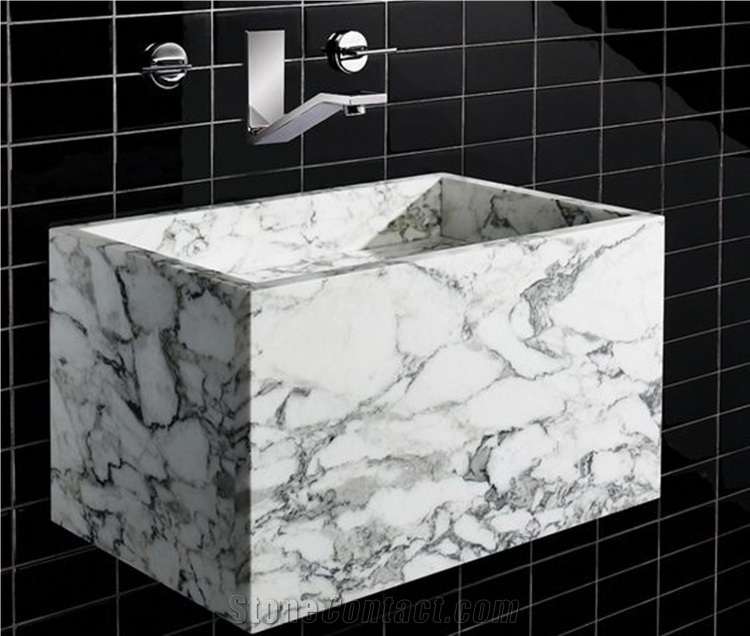Wall Hung Marble Bathroom Washing Basin
