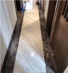 YUANDA White Wood Grain Vein Marble Floor Tiles