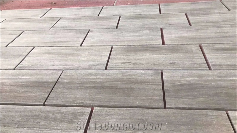 China Gray Wood Grain Marble Polished Mosaic Tiles