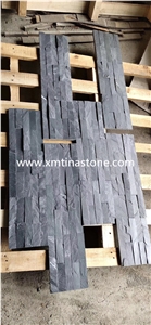 Black Stacked Ledge Stone Panel Wall Cladding