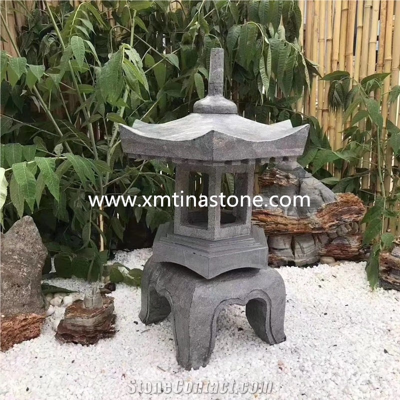 Stone Lantern Sculpture Granite Garden Lamp Statue