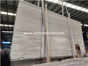 White Wooden Marble Wooden Vein Marble Slab