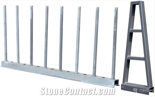 Bundle Rack for Storing Stone Slabs (Base+Tubes+Central Support)