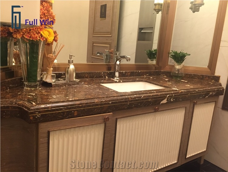 Brown Color Bathroom Vanity Tops