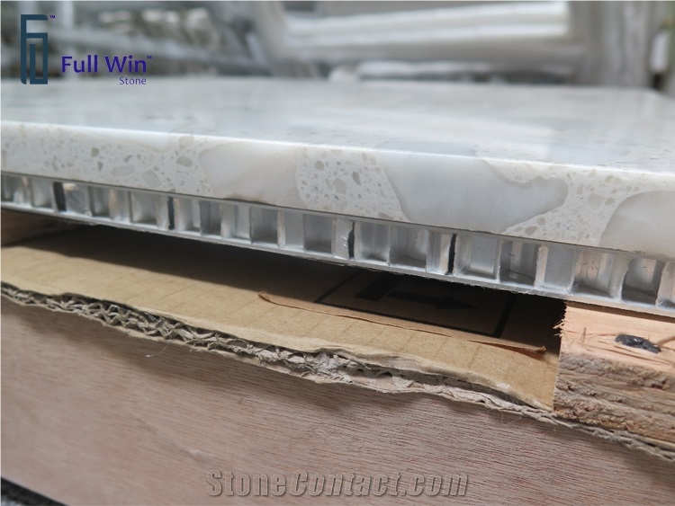 White Artificial Stone Honeycomb Panel Tile