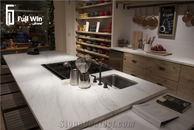 White Marble Kitchen Countertop