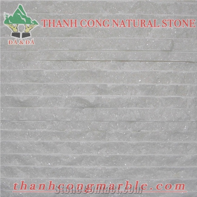 Vietnam Crystal White Stone Chiseled Wall Cladding Tile