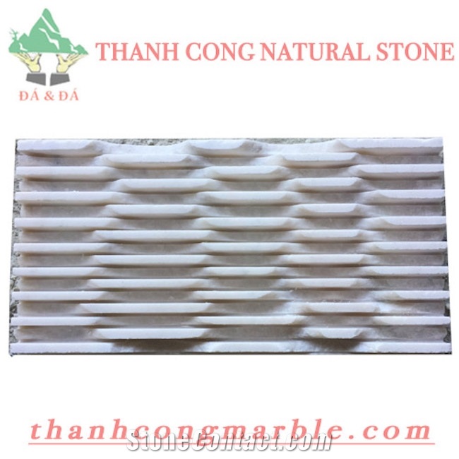 Milky White Marble Combed Walling Tiles