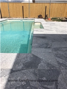 Gray Paver Pool Patio Natural Fantasy Granite