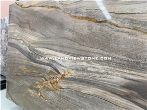 Marine Blue Quartzite Slabs Gold Grey Stone