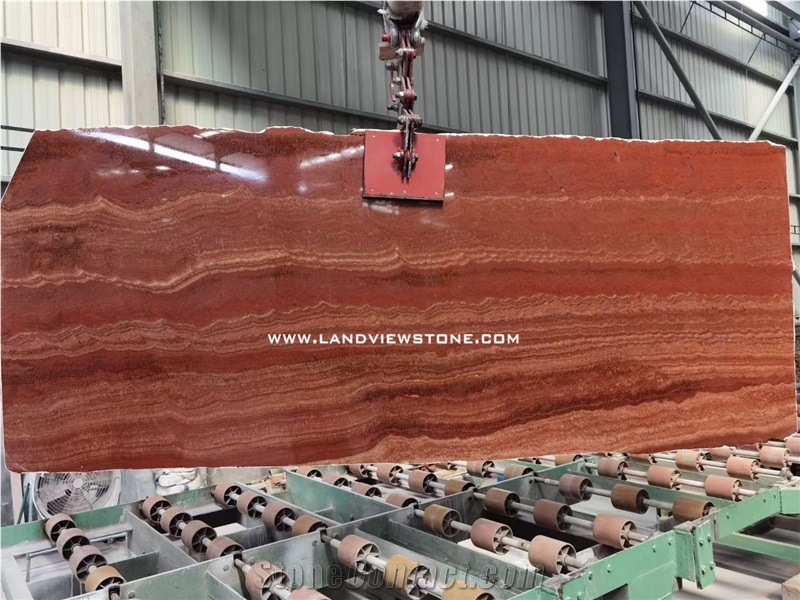 Red Wood Veins Marble Walls Cladding Stone