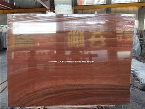 Wooden Red Marble Cut to Size Flooring Stone Tile