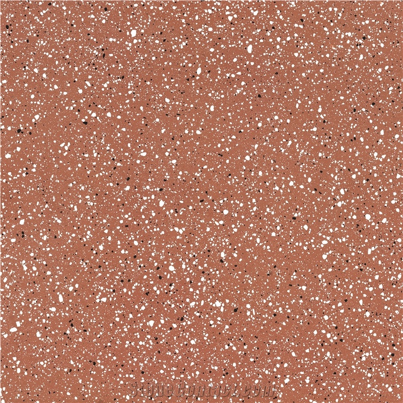 Coffee Brown Cement Terrazzo Tile Floor Cover Pattern