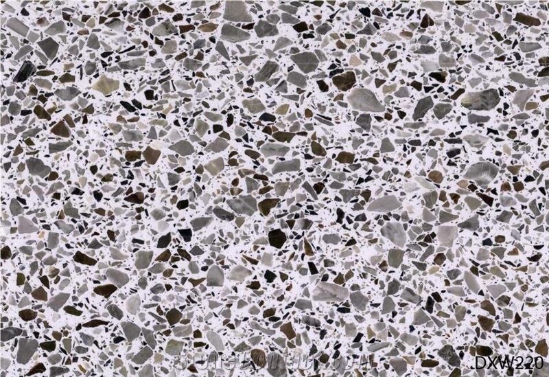 Ice Century Terrazzo Tile Honed Solid Surface