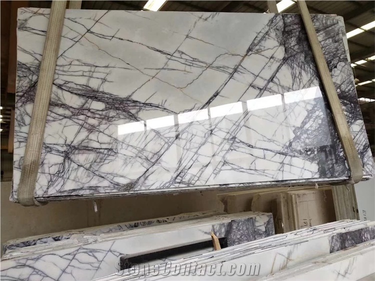 Milas Lilac New York Marble Slab Interior Design