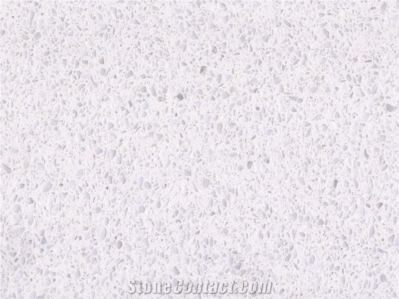 Solid Surface Absolute Snow Crystal White Terrazzo Tile