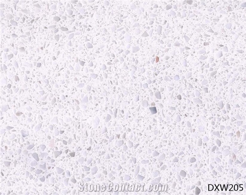 Solid Surface Crystal White Terrazzo Tile Artificial Marble Floor