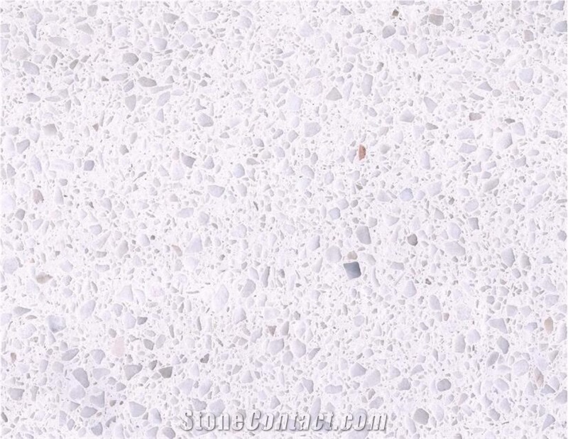 Solid Surface Crystal White Terrazzo Tile Artificial Marble Floor