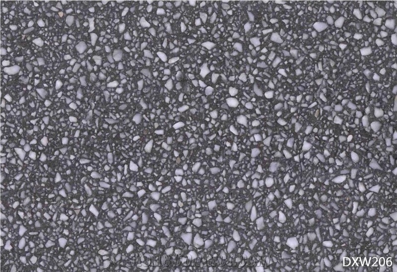 Solid Surface Grey Chips Terrazzo Tile Floor Cover