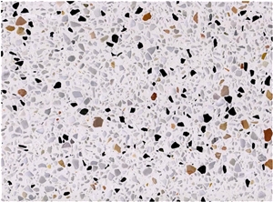 Terrazzo Stone Pattern Tiles with Quartz Glass Chips