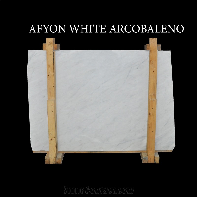 Afyon White Arcobaleno Marble Slabs