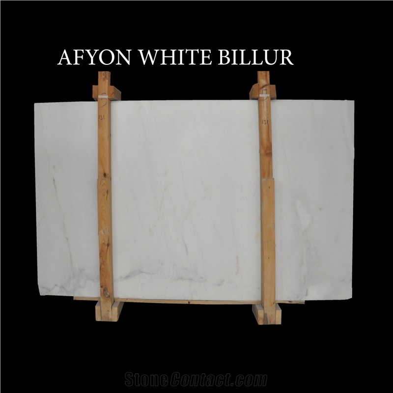 Afyon White Billur Marble Slabs